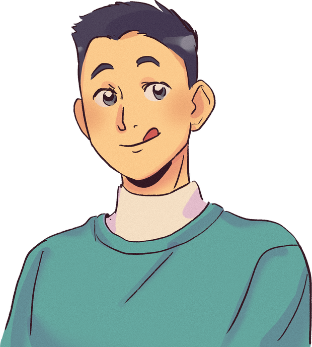 Detailed Anime Man Sticking His Tongue Out 